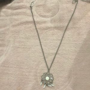 Silver and White Necklace.